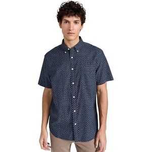 Faherty Men's Stretch Playa Shirt Organic Cotton Short Sleeve Button Down Medium